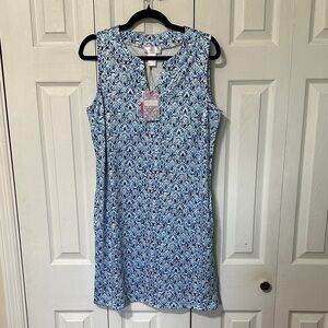 Stella Parker Blue And White Sleeveless Dress